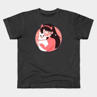 Just a Girl and her white dog Kids T-Shirt